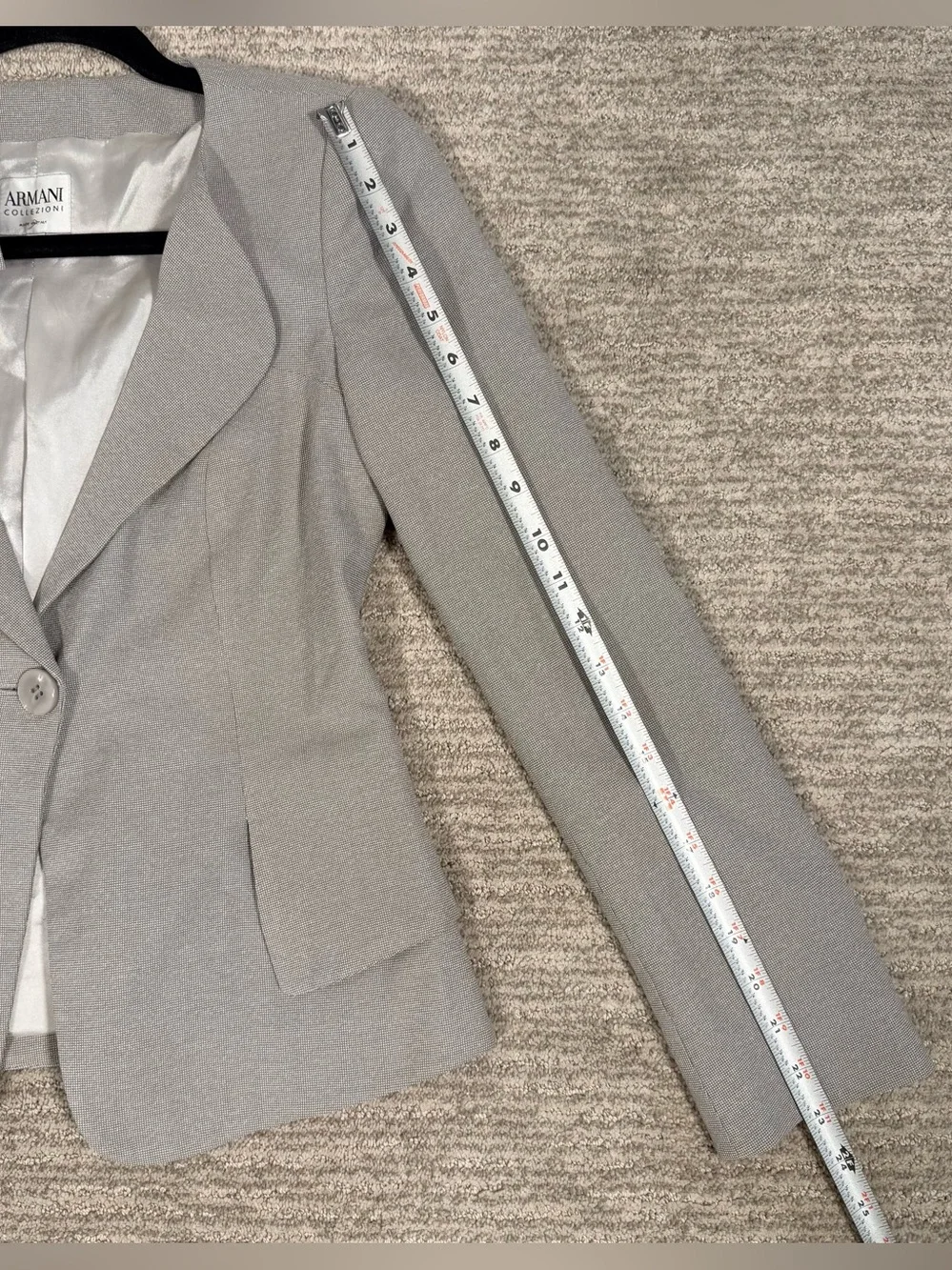 Armani Collezioni Women's 2 Light Gray Blazer Giacca Jacket Single-Button Flare